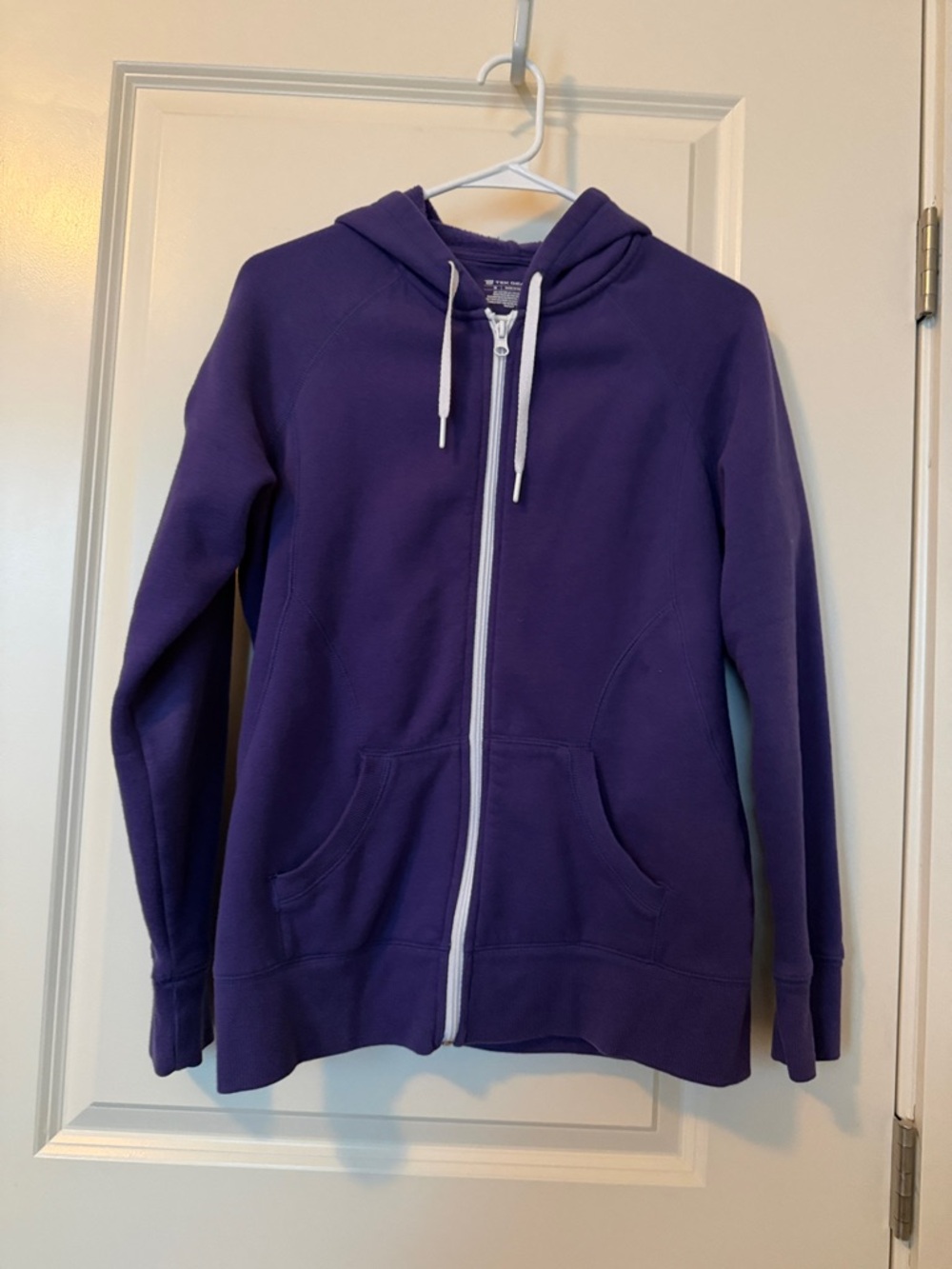 Tek Gear Purple Hoodie with White Drawcords and Zipper